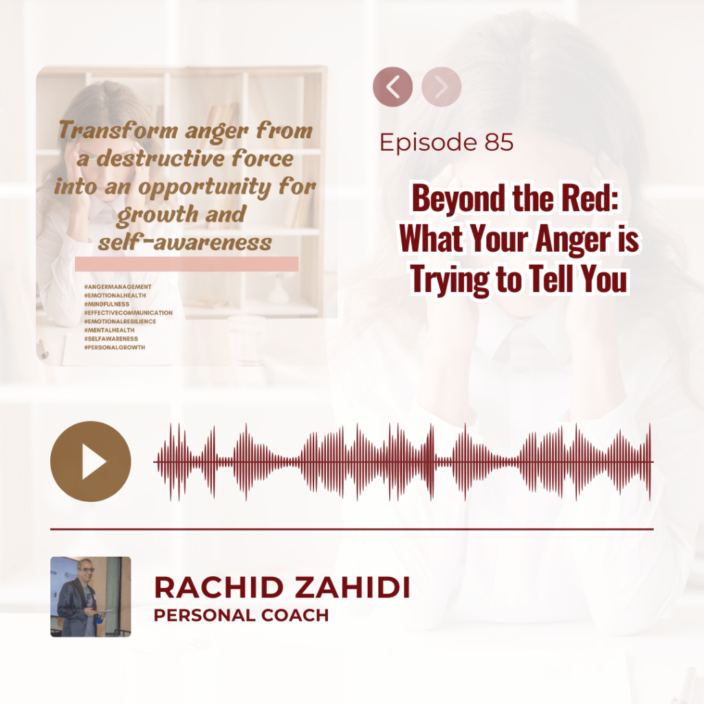 Podcast Episode 85: "Beyond the Red: What Your Anger is Trying to Tell You" with host Rachid Zahidi.