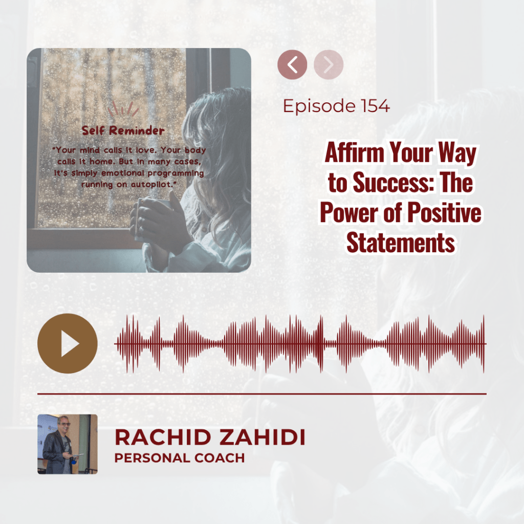 Podcast Episode 154: "Affirm Your Way to Success: The Power of Positive Statements" with host Rachid Zahidi.
